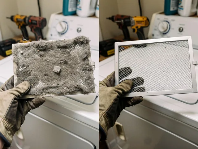 Professional lint trap cleaning by Westwood Dryer Vent Cleaning in Westwood
